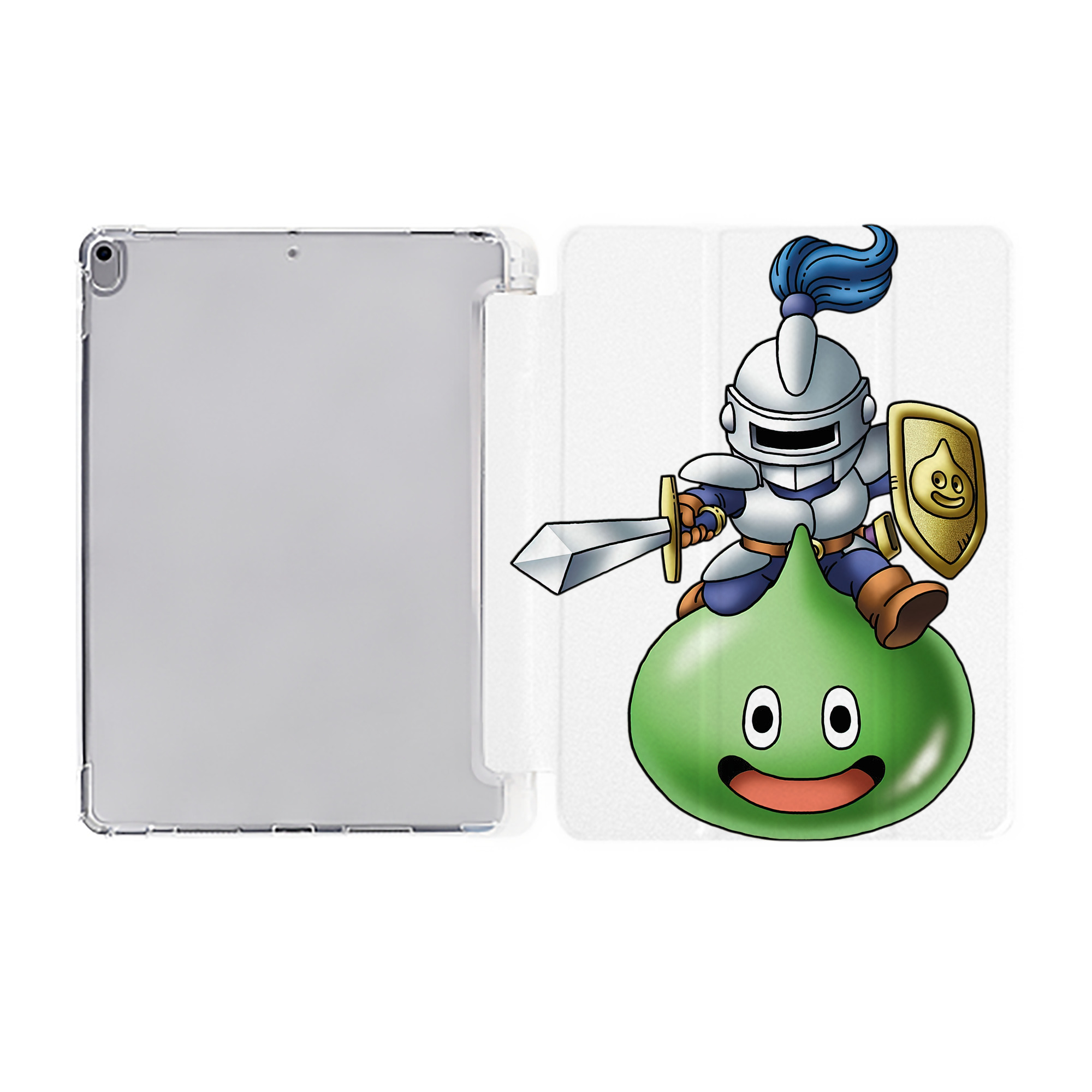 （画像用） ドラゴンクエスト Doragon Kuesuto Dragon Quest IPad ケース ペン収納付き 三つ折りスタンド PUレザー×シリコン 対応機種9.5/10.5/10.9インチ